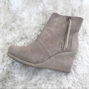 taupe wedge booties